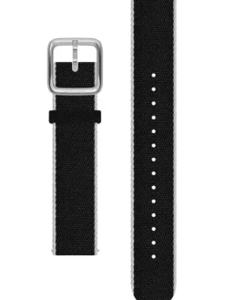 WITHINGS Uhrenarmbänder-PET Recycled, schwarz/weiß, 20 mm, Schließe silbern 3700546706578
