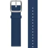 WITHINGS Uhrenarmbänder-Premium Silikon, dunkel blau, 18 mm, Schließe silbern 3700546707186