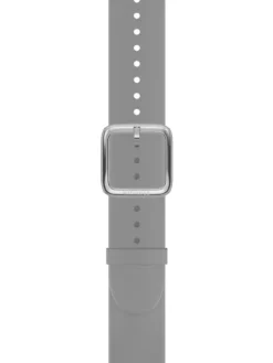 WITHINGS Uhrenarmbänder-Premium Silikon, grau, 18 mm, Schließe silbern 3700546707162